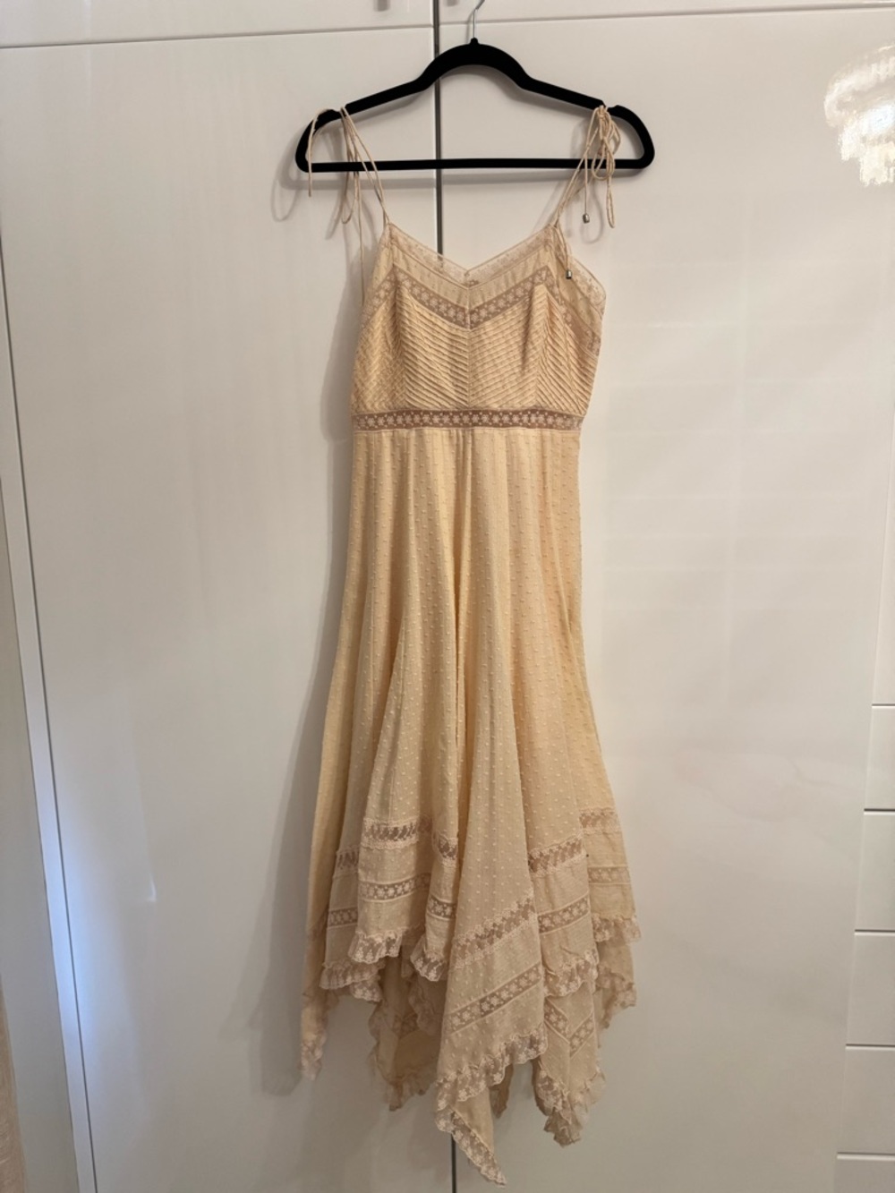 Zimmermann Cream Lace-Trim High-Low Dress